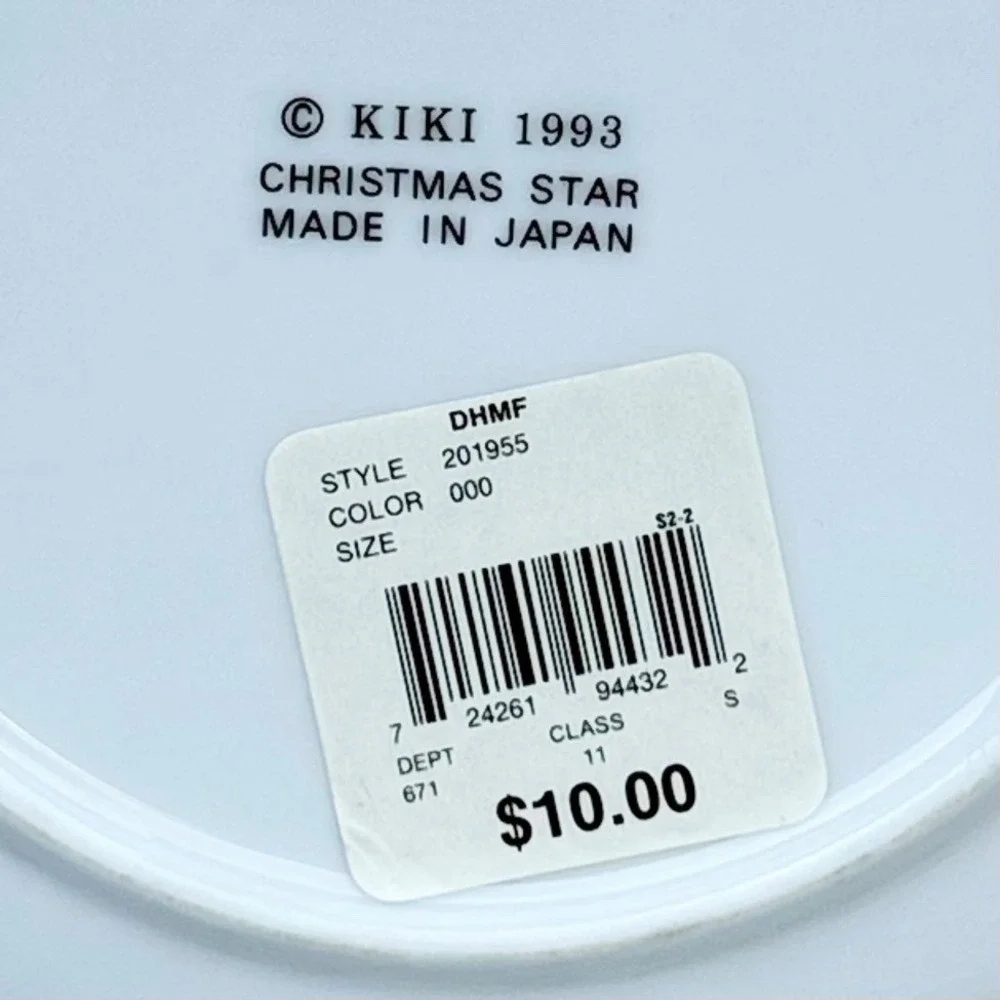 Vintage Kiki Christmas Star Peace Angel Snowman Collector Plates Set of 3 Japan